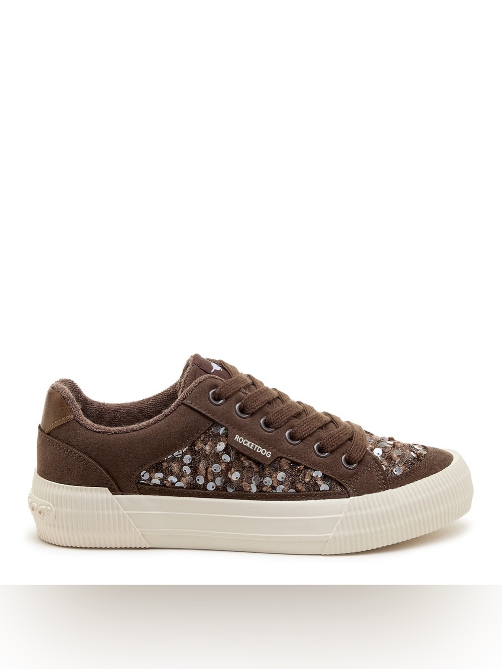 Rocket Dog Cheery Brown Sequin Low-Top Sneaker Women’s Size 7.5